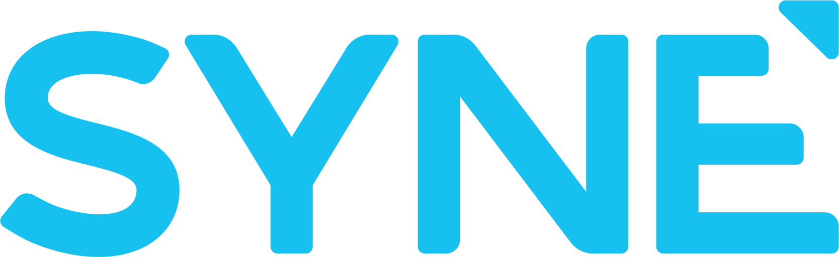 SYNE logo, dark background